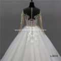 Jancember Fashion Luxury Neck Big Train a line wedding dress ball gown luxury